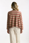 Maglia collo a barchetta rigata cammello women Be you - 3