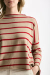 Maglia collo a barchetta rigata cammello women Be you - 5
