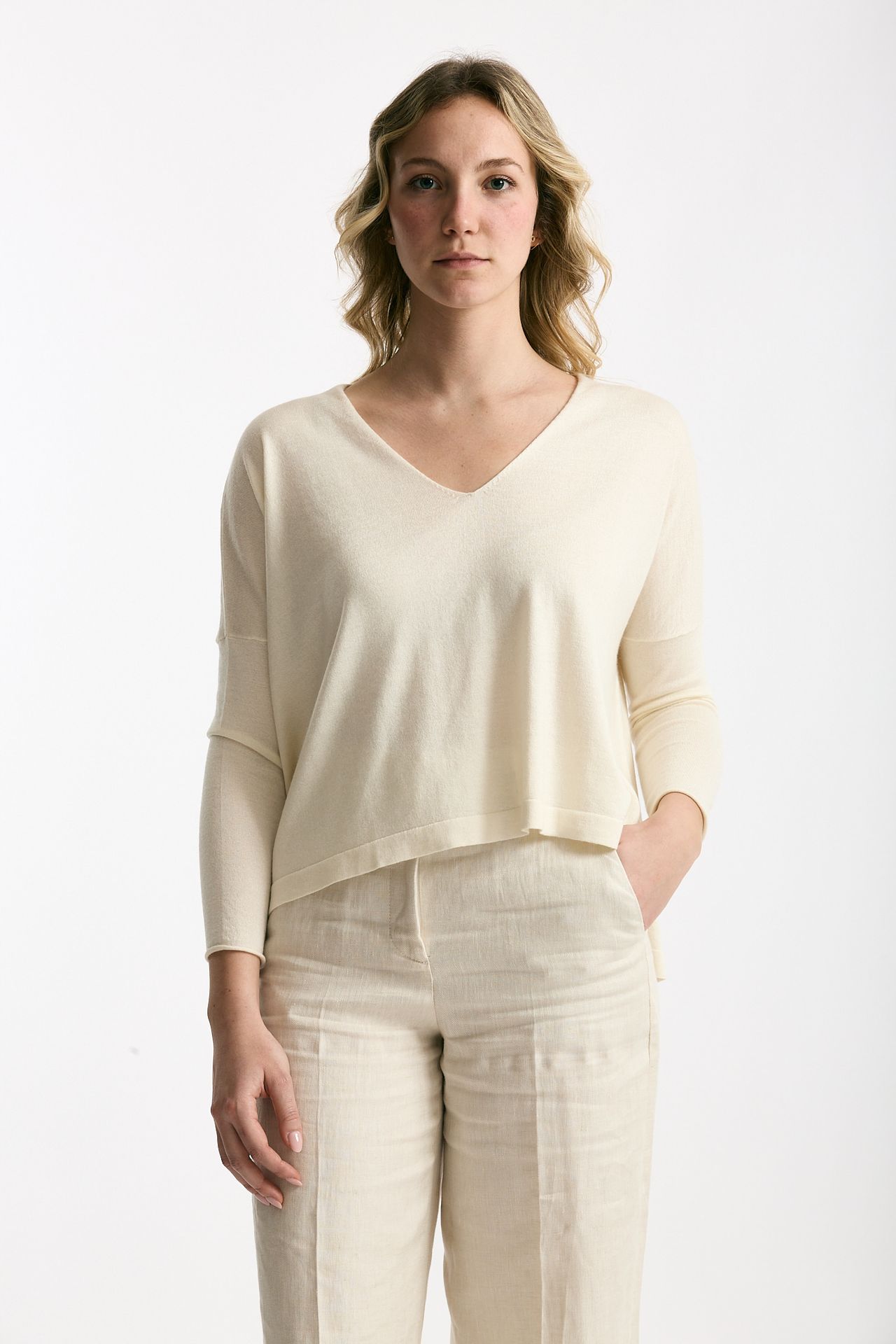 Maglia in seta e cashmere panna women Be you - 2