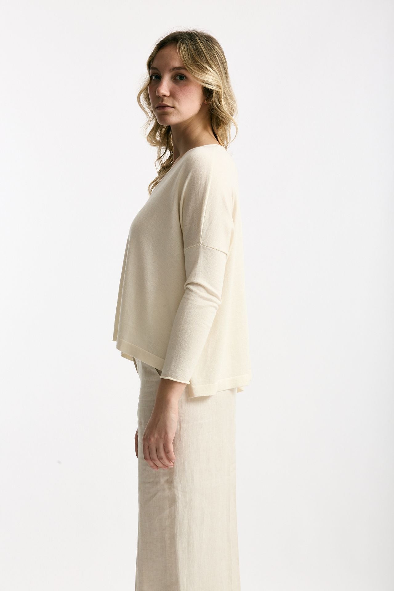 Maglia in seta e cashmere panna women Be you - 1