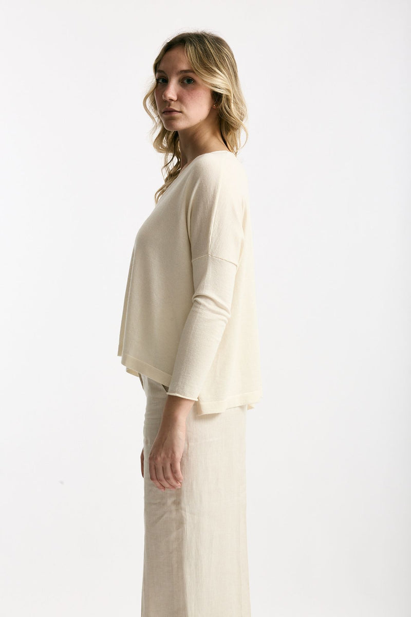 Maglia in seta e cashmere panna women Be you - 1