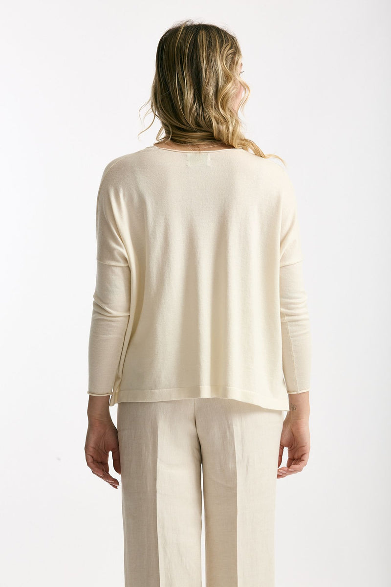 Maglia in seta e cashmere panna women Be you - 3