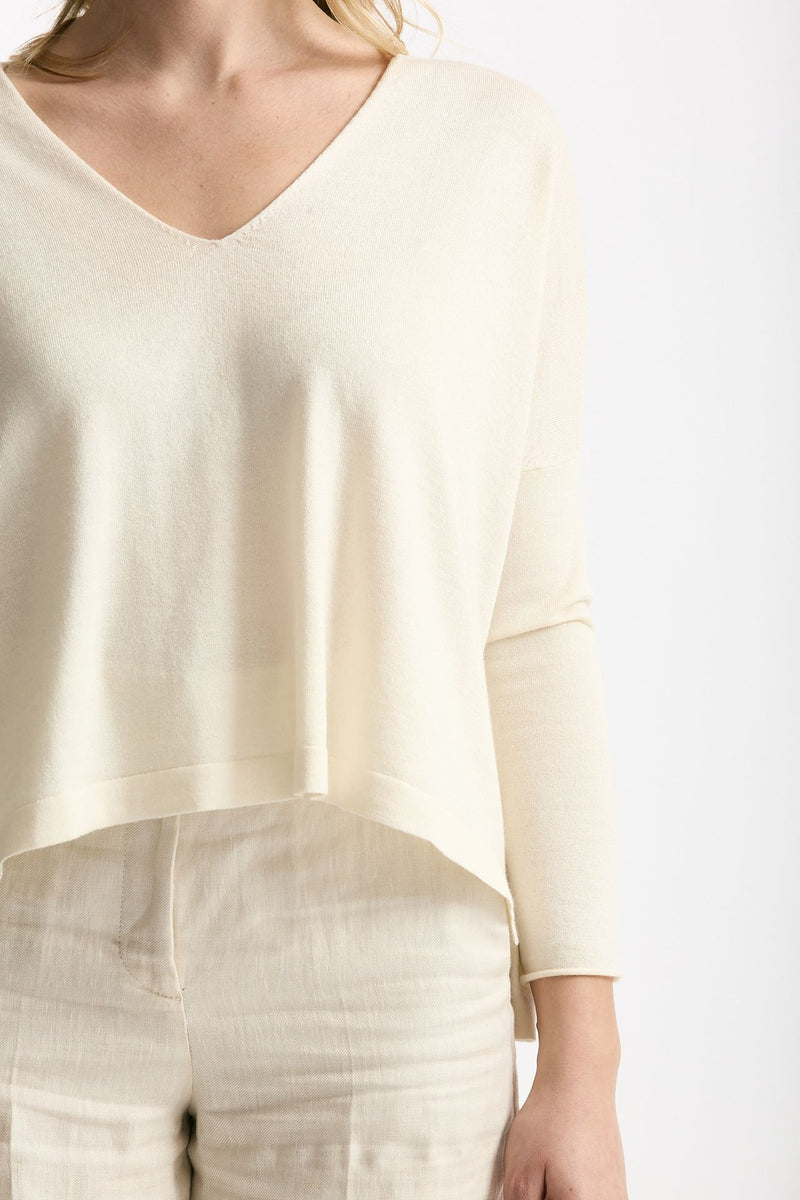 Maglia in seta e cashmere panna women Be you - 5