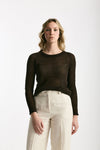 Maglia in lino e seta marrone scuro women Be you - 1