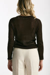 Maglia in lino e seta marrone scuro women Be you - 3