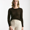 Maglia in lino e seta marrone scuro women Be you - 6