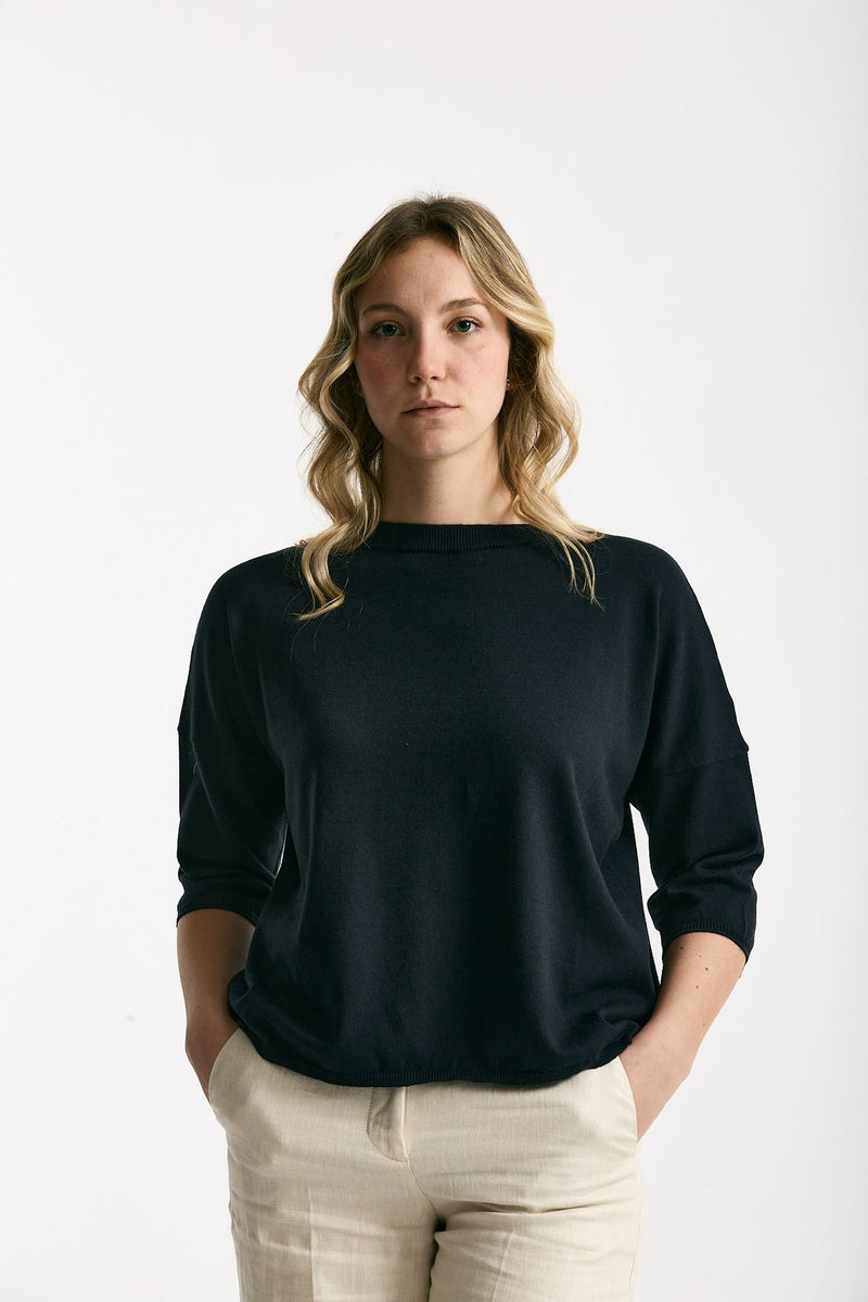 Maglia scatolina blu notte women Be you - 2