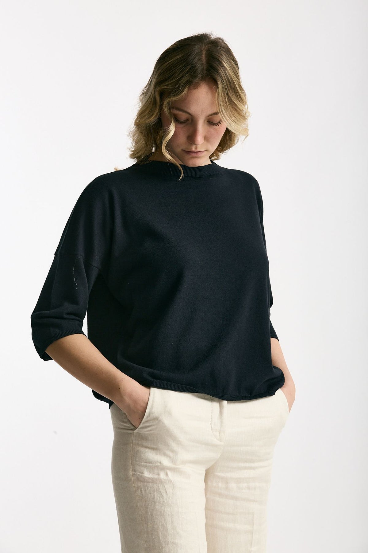 Maglia scatolina blu notte women Be you - 1
