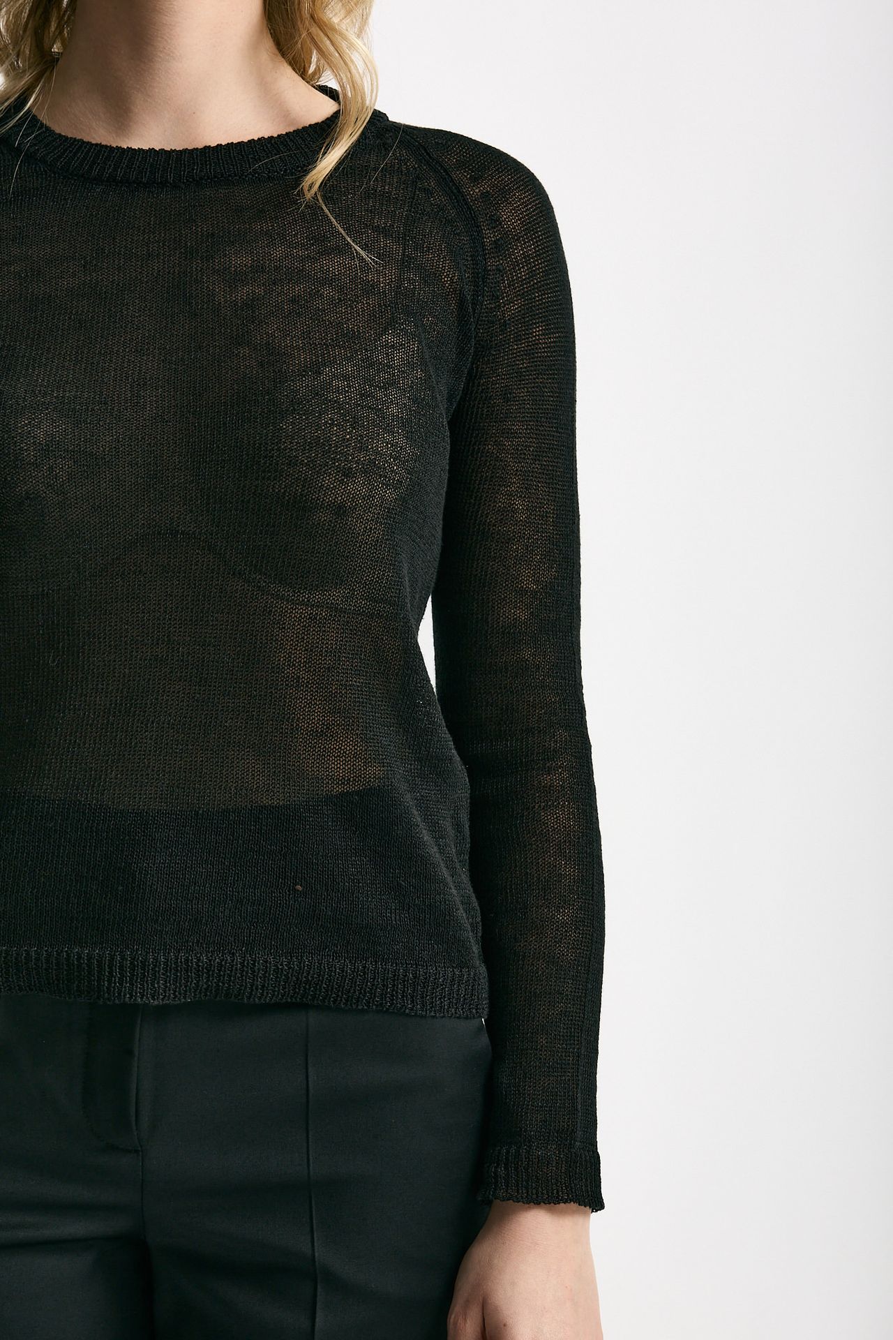 Maglia in lino e seta nero women Be you - 6