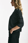 Maglia scatolina nero con riga bianca women Be you - 4