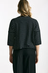 Maglia scatolina nero con riga bianca women Be you - 1