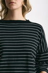 Maglia scatolina nero con riga bianca women Be you - 5