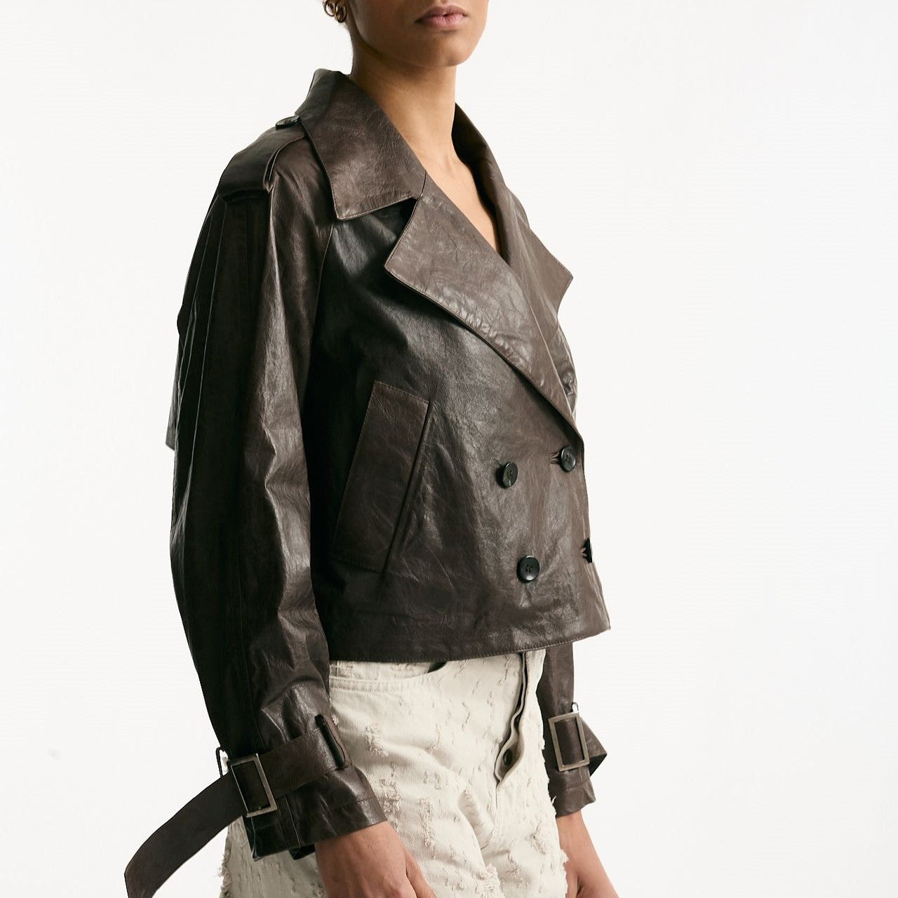 Giubbino crop brown women Giorgio brato - 10