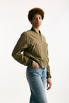Bomber in misto cotone verde militare women Giorgio brato - 3