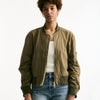 Bomber in misto cotone verde militare women Giorgio brato - 10