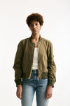 Bomber in misto cotone verde militare women Giorgio brato - 1