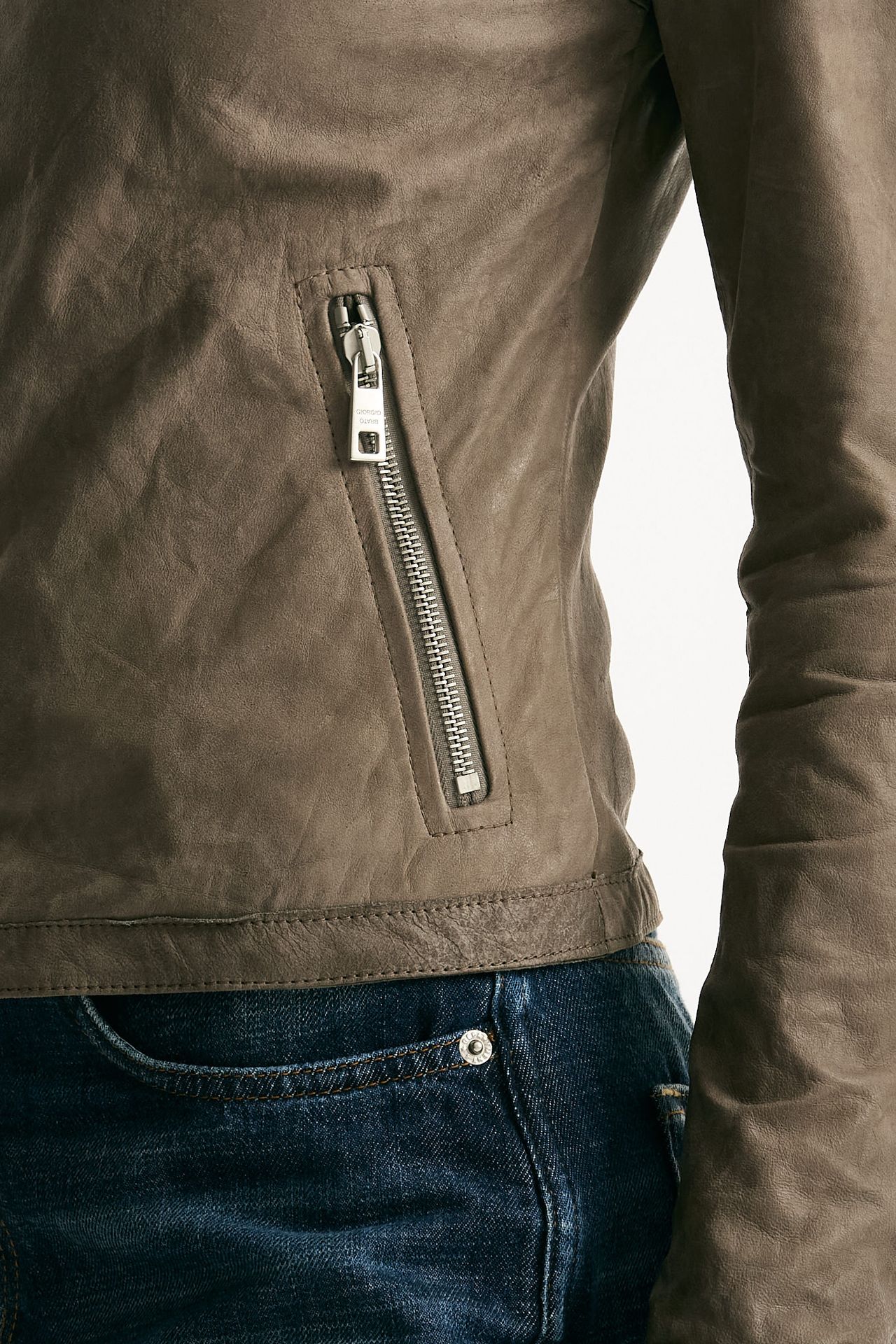 Giubbino slim in pelle tortora women Giorgio brato - 6