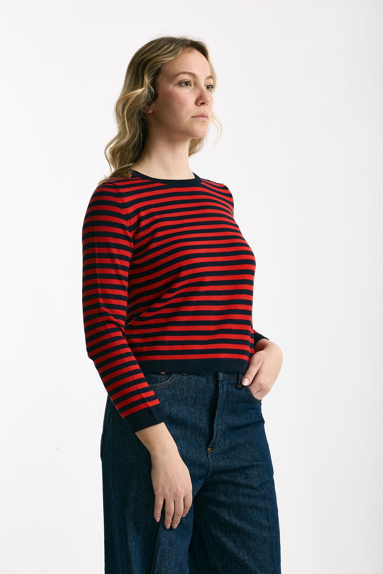 Maglia rigata Blu e rossa women Marché des palmiers - 4