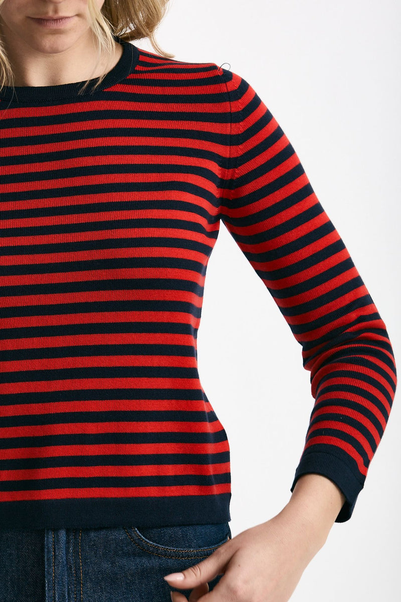 Maglia rigata Blu e rossa women Marché des palmiers - 5