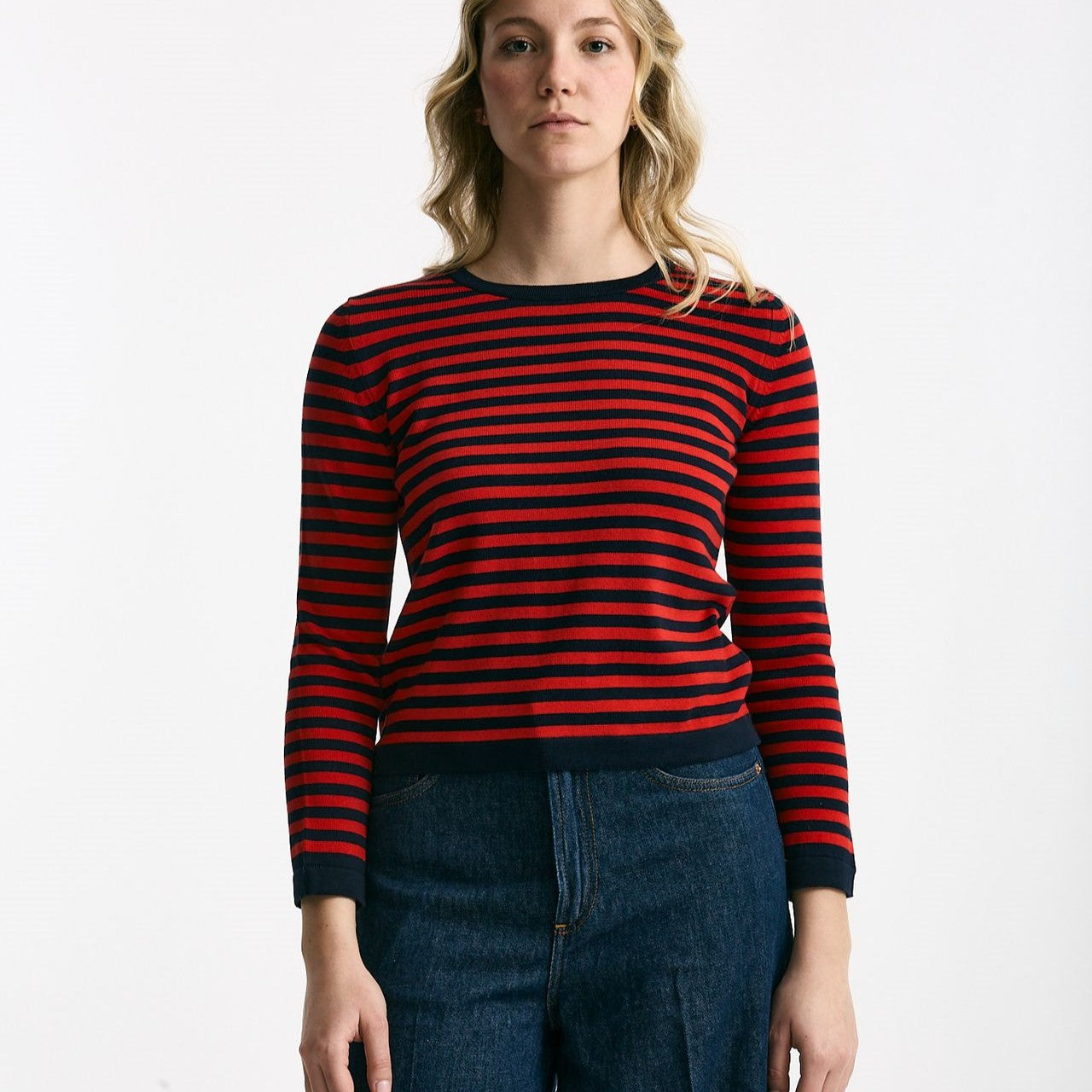 Maglia rigata Blu e rossa women Marché des palmiers - 6