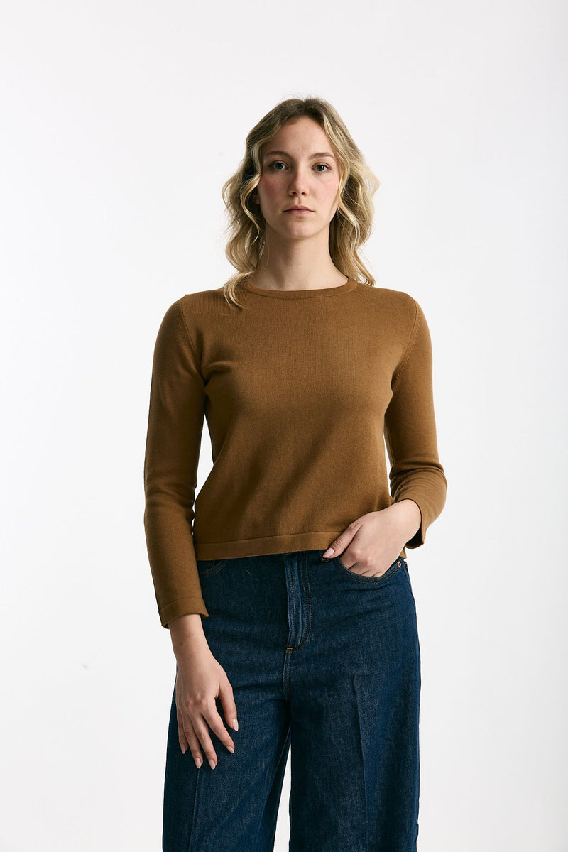 Maglia basic cammello women Marché des palmiers - 1