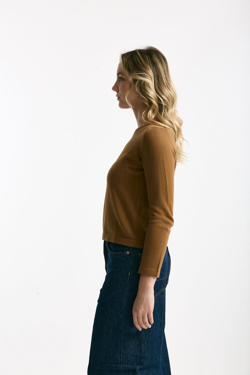Maglia basic cammello women Marché des palmiers - 2