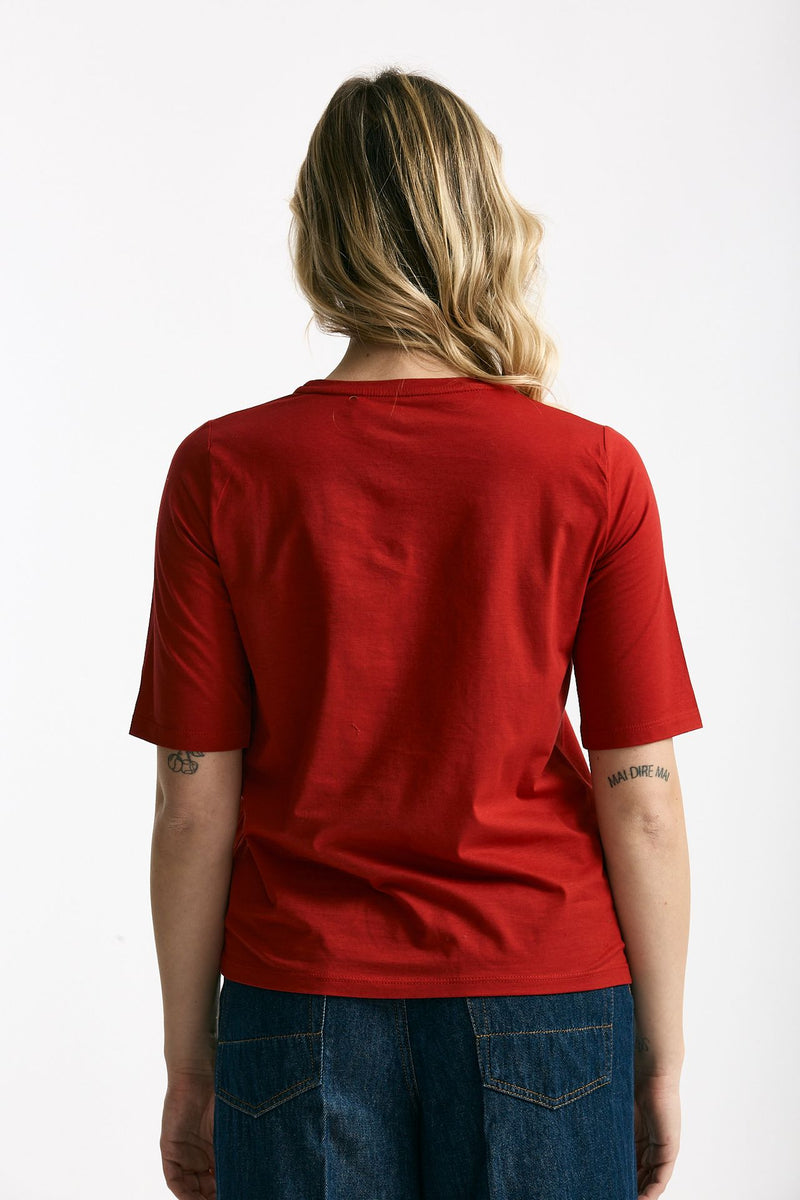 T-shirt in cotone rosso women Marché des palmiers - 3