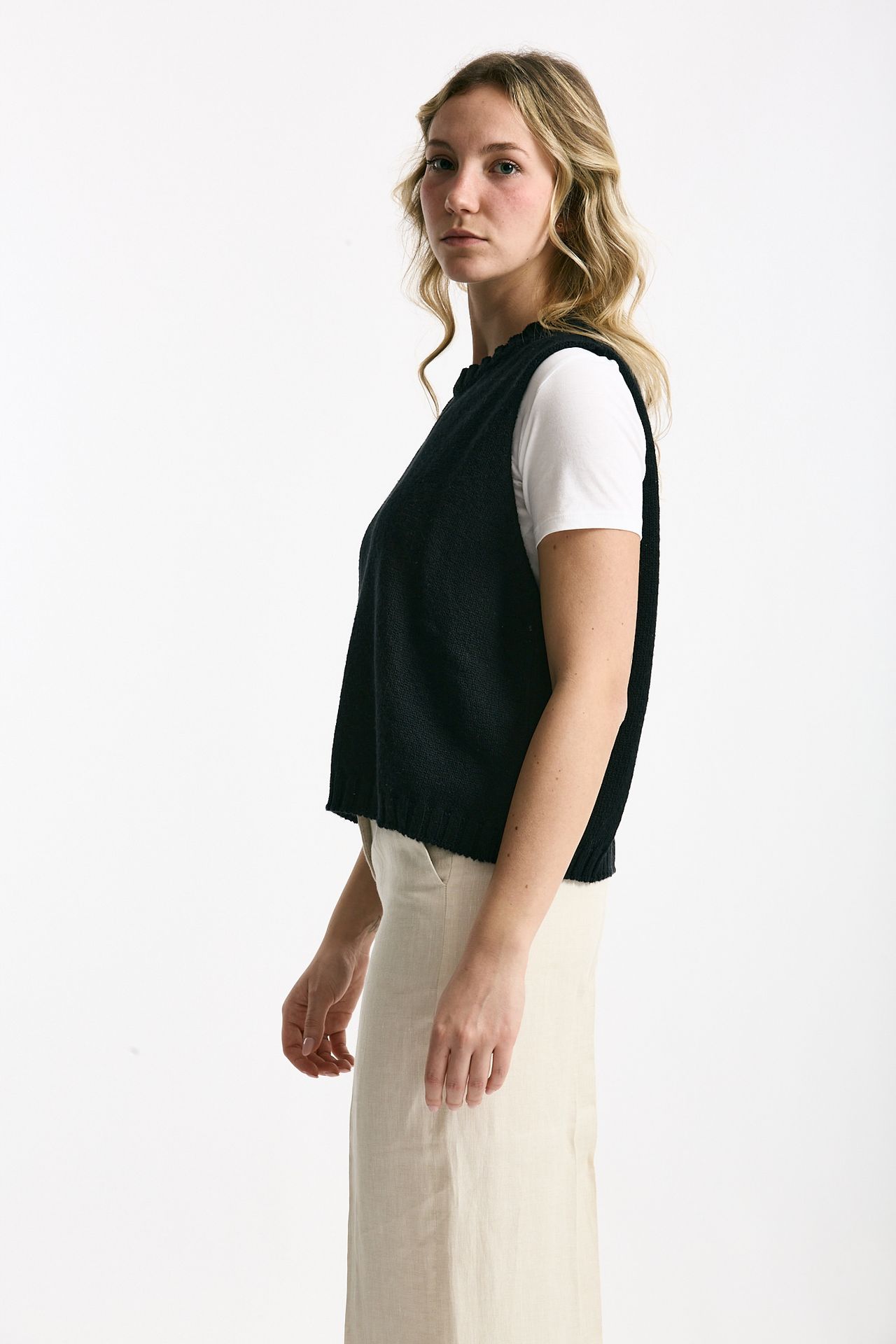 Gilet in maglia nero women Marché des palmiers - 1