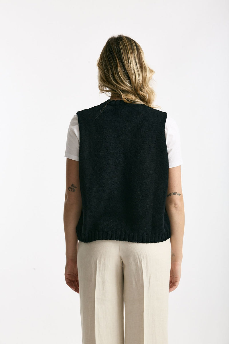 Gilet in maglia nero women Marché des palmiers - 3