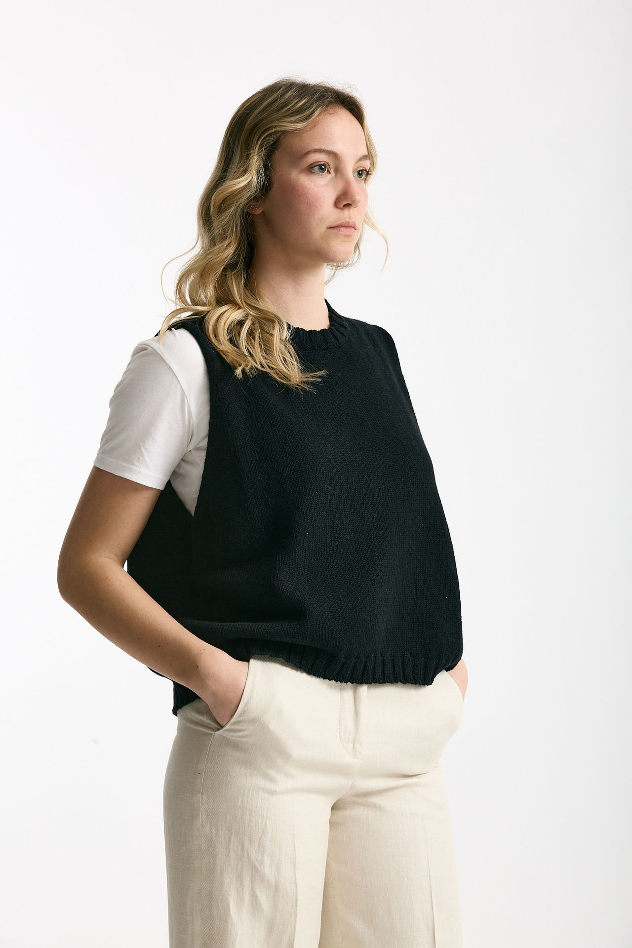 Gilet in maglia nero women Marché des palmiers - 4