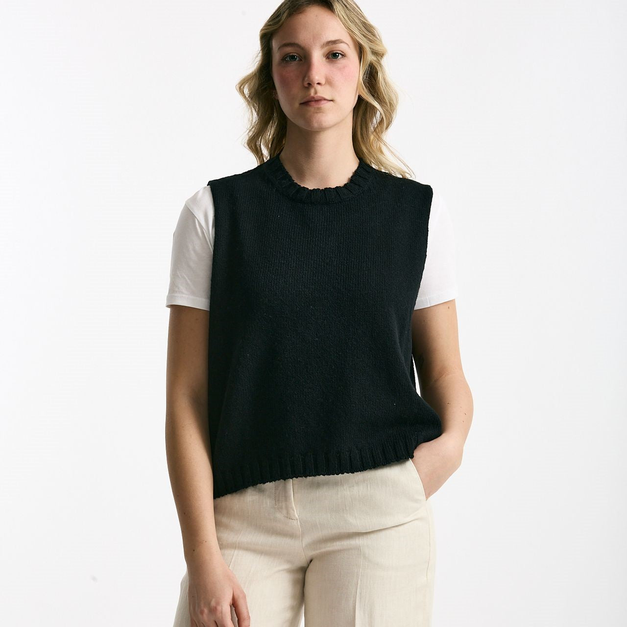 Gilet in maglia nero women Marché des palmiers - 6