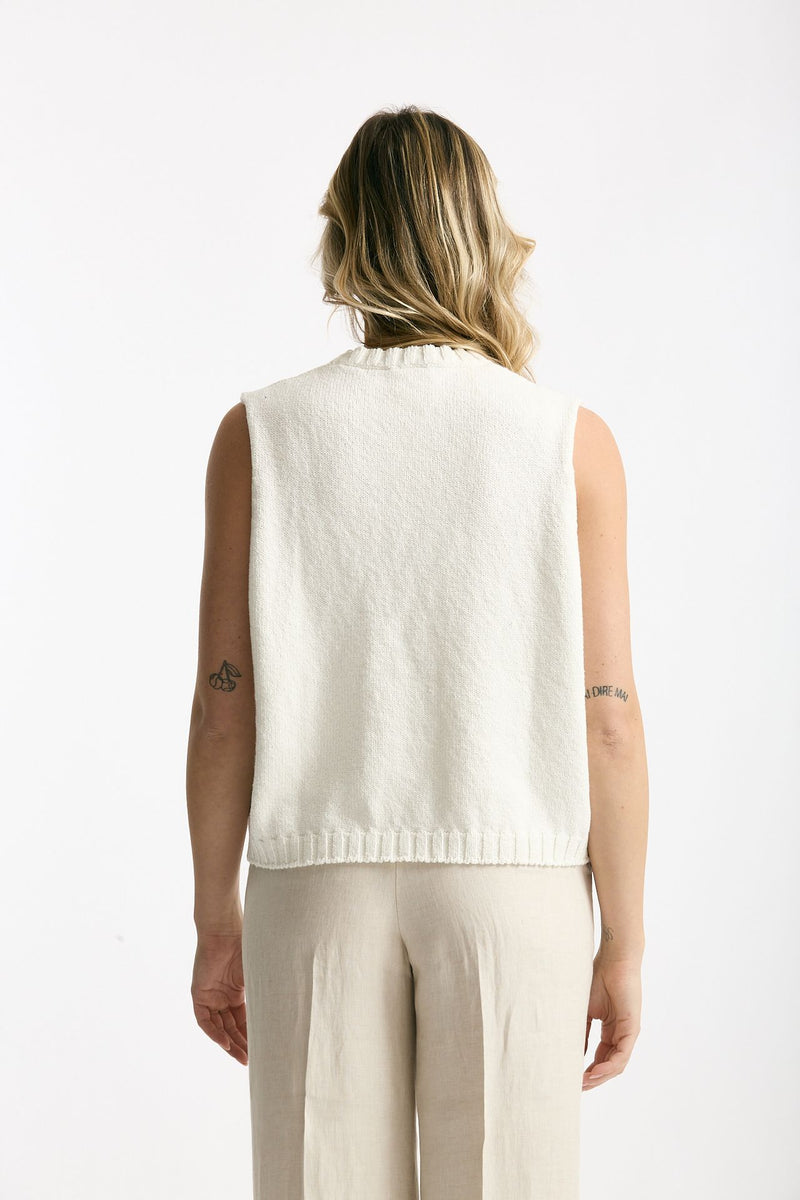 Gilet in maglia bianco women Marché des palmiers - 3