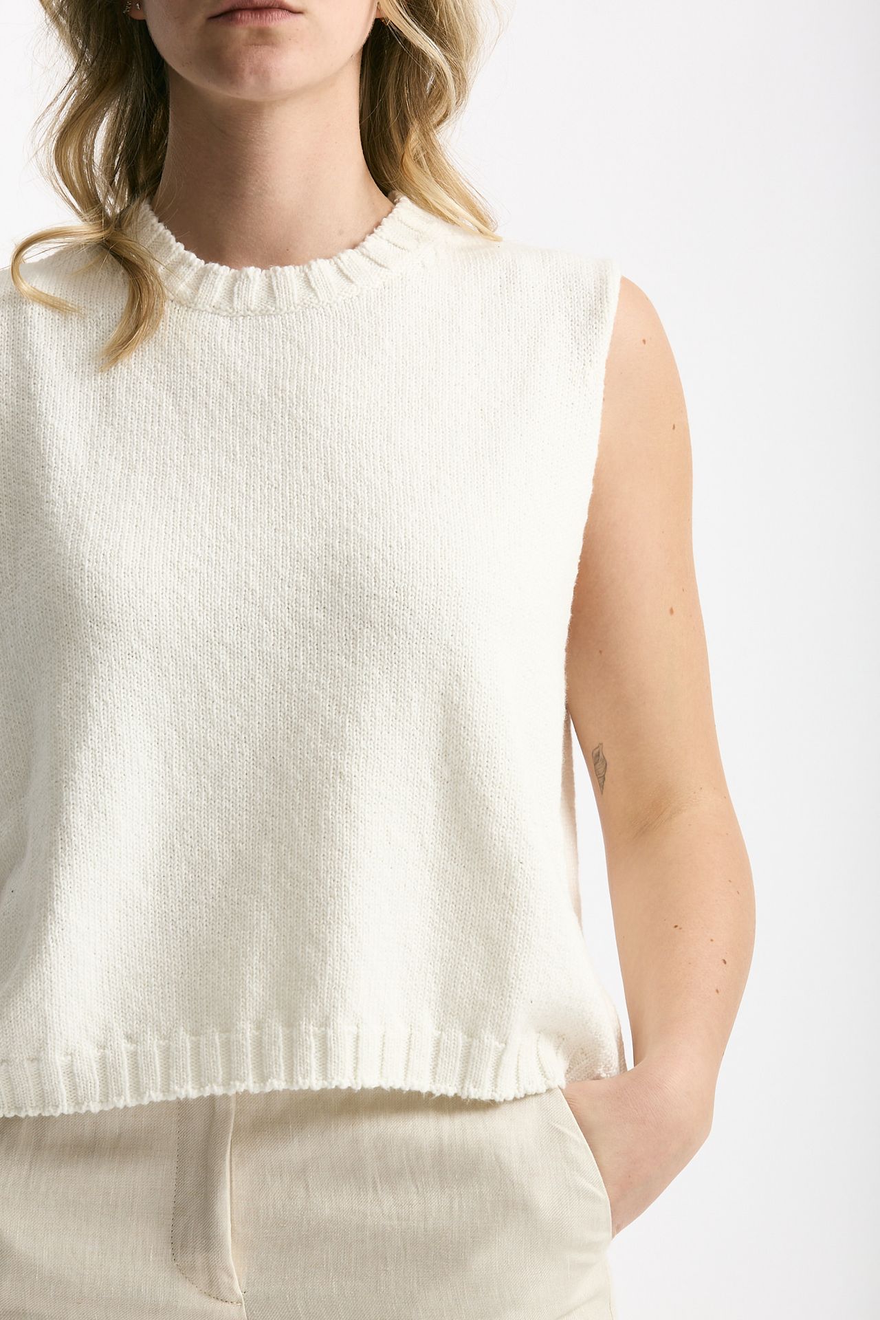 Gilet in maglia bianco women Marché des palmiers - 5