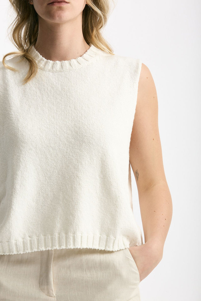Gilet in maglia bianco women Marché des palmiers - 5