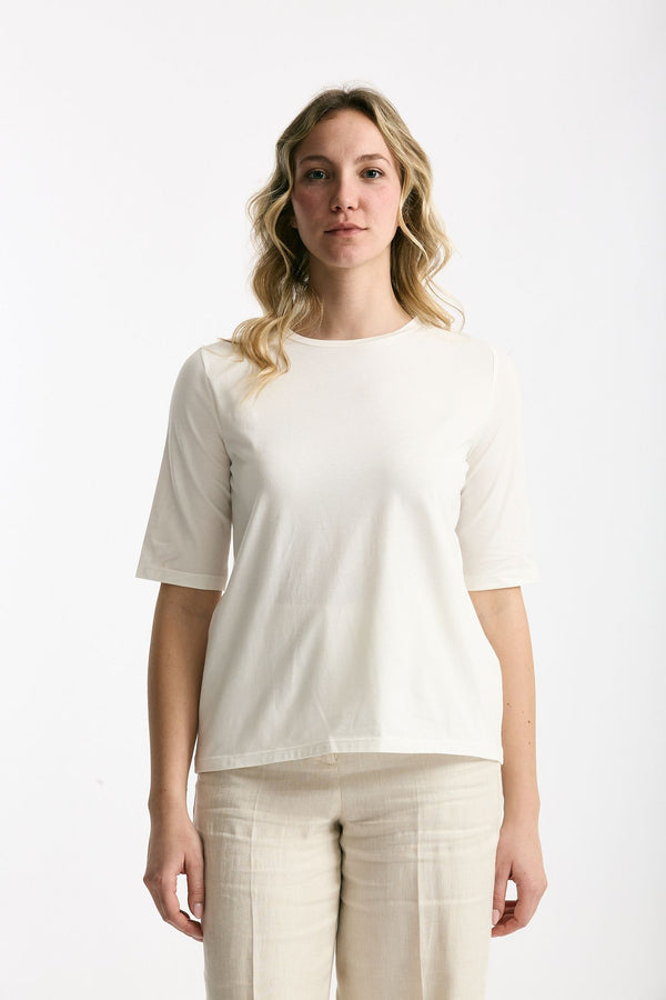 T-shirt in cotone bianco women Marché des palmiers