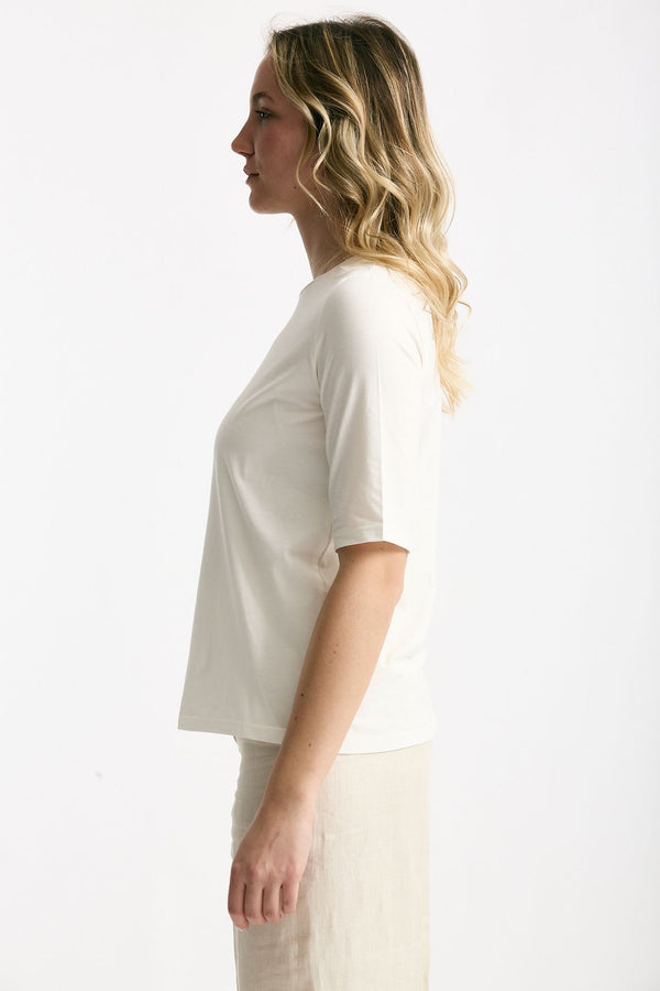 T-shirt in cotone bianco women Marché des palmiers