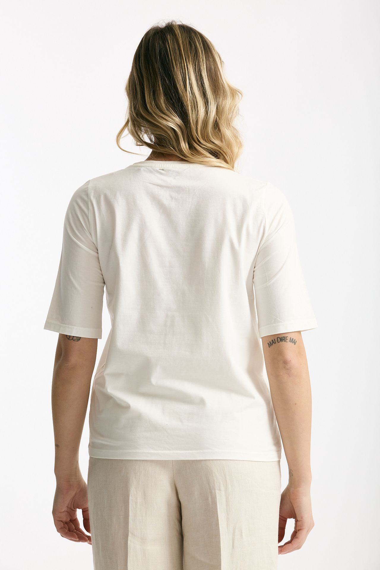 T-shirt in cotone bianco women Marché des palmiers - 3