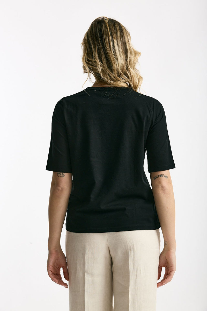 T-shirt in cotone nero women Marché des palmiers - 3