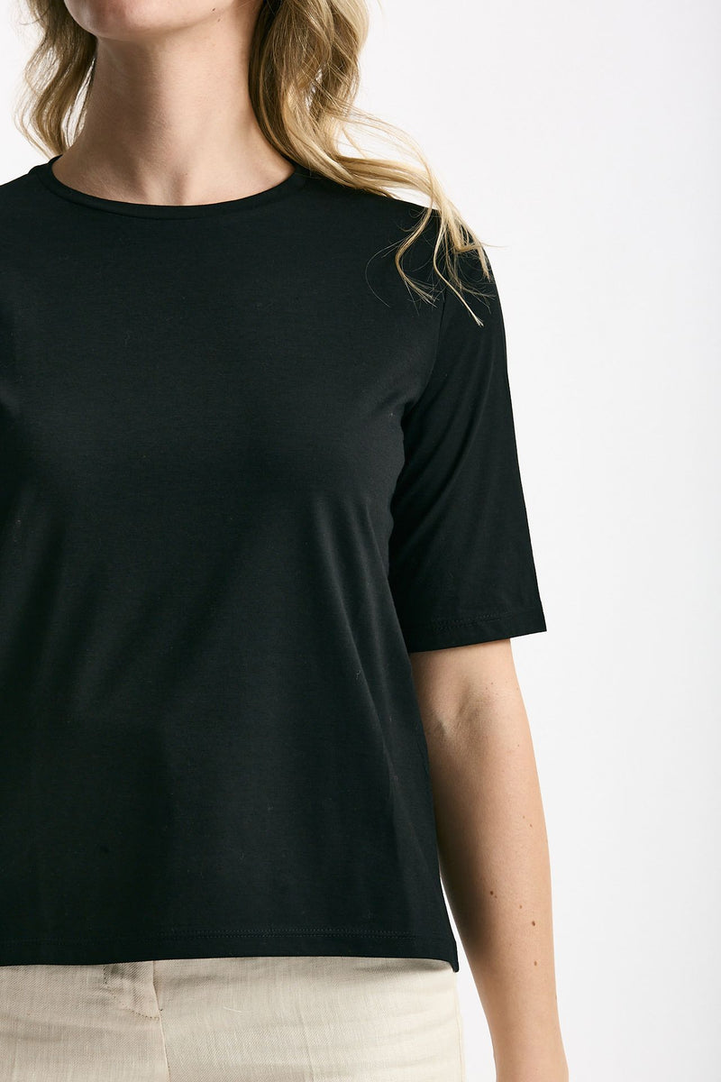 T-shirt in cotone nero women Marché des palmiers - 5