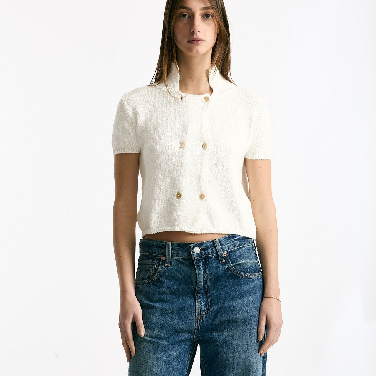 Maglia in cotone bianco women Marché des palmiers - 7
