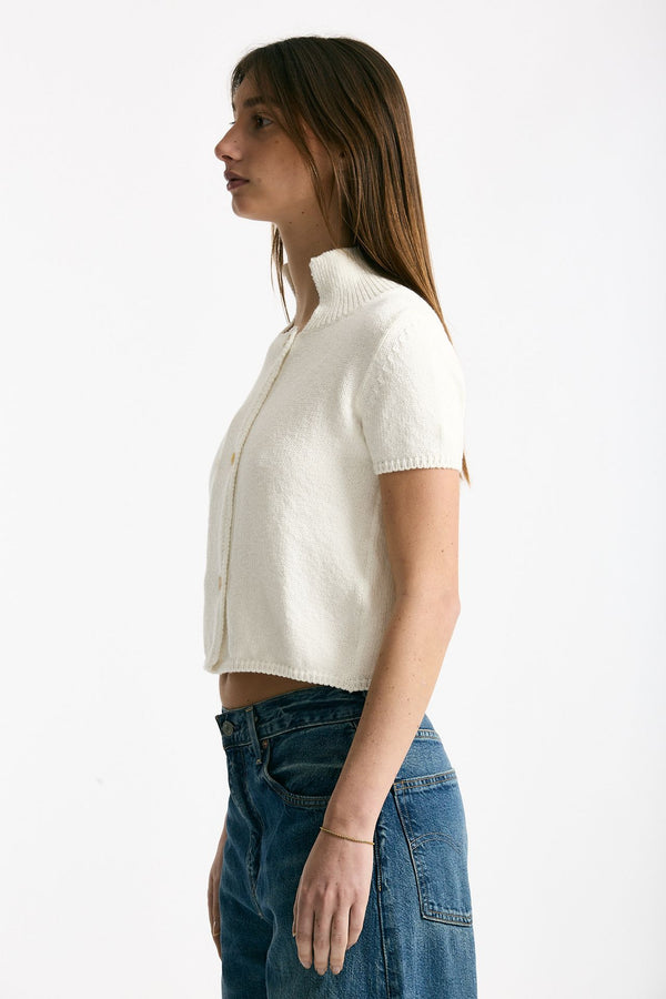 Maglia in cotone bianco women Marché des palmiers