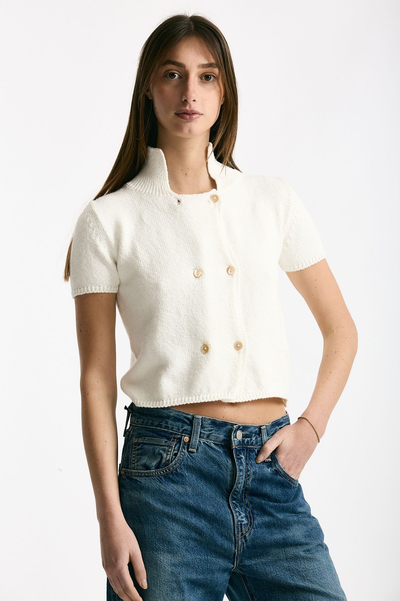 Maglia in cotone bianco women Marché des palmiers - 4