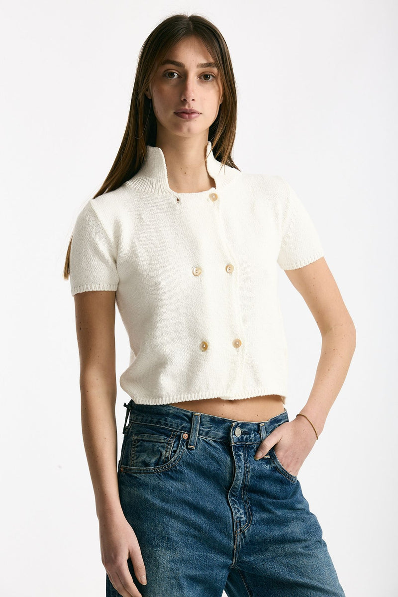 Maglia in cotone bianco women Marché des palmiers - 4