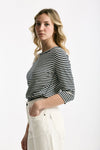 T-shirt slim rigata panna e blu women Clouds - 1