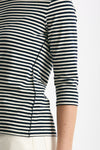 T-shirt slim rigata panna e blu women Clouds - 4