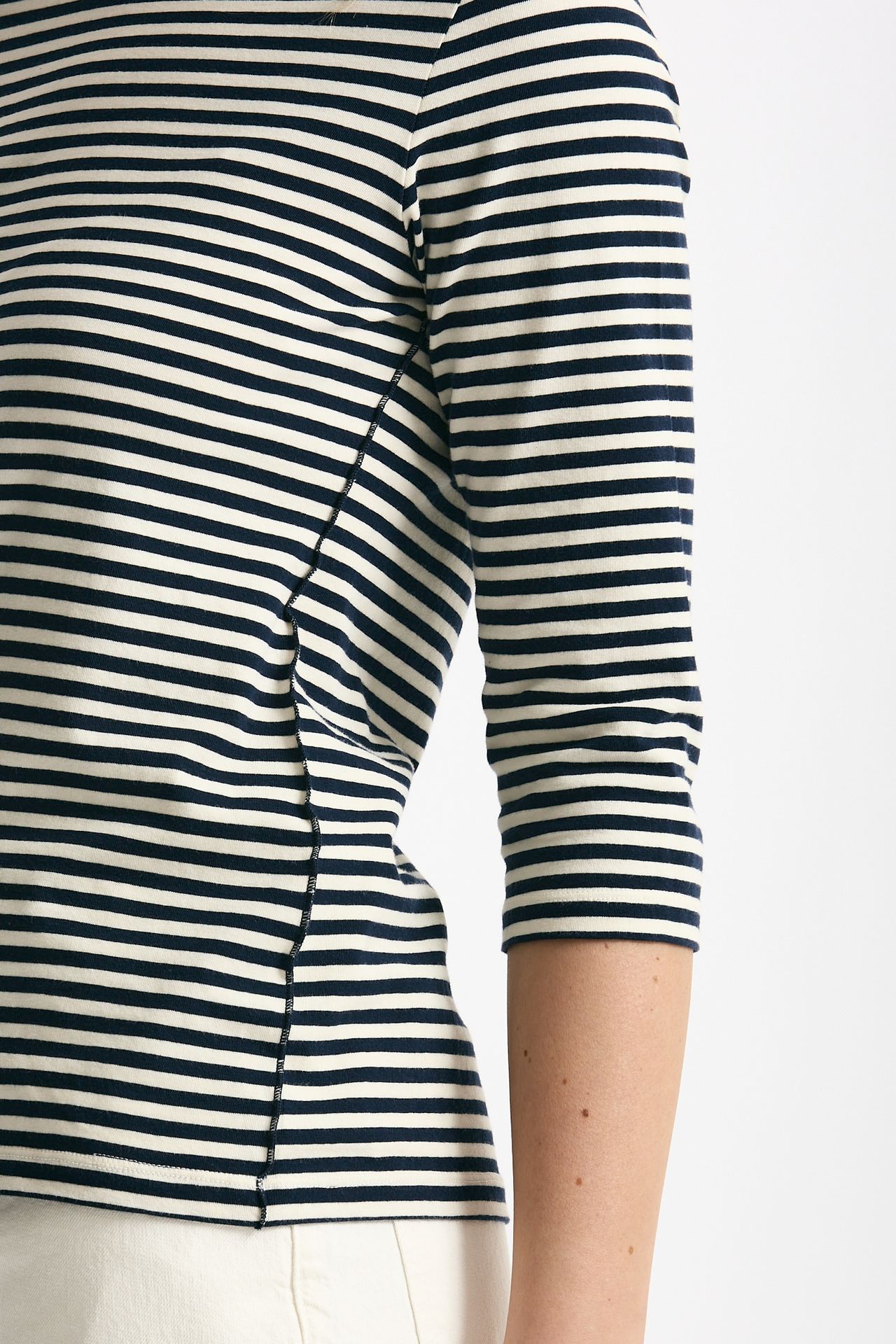 T-shirt slim rigata panna e blu women Clouds - 4