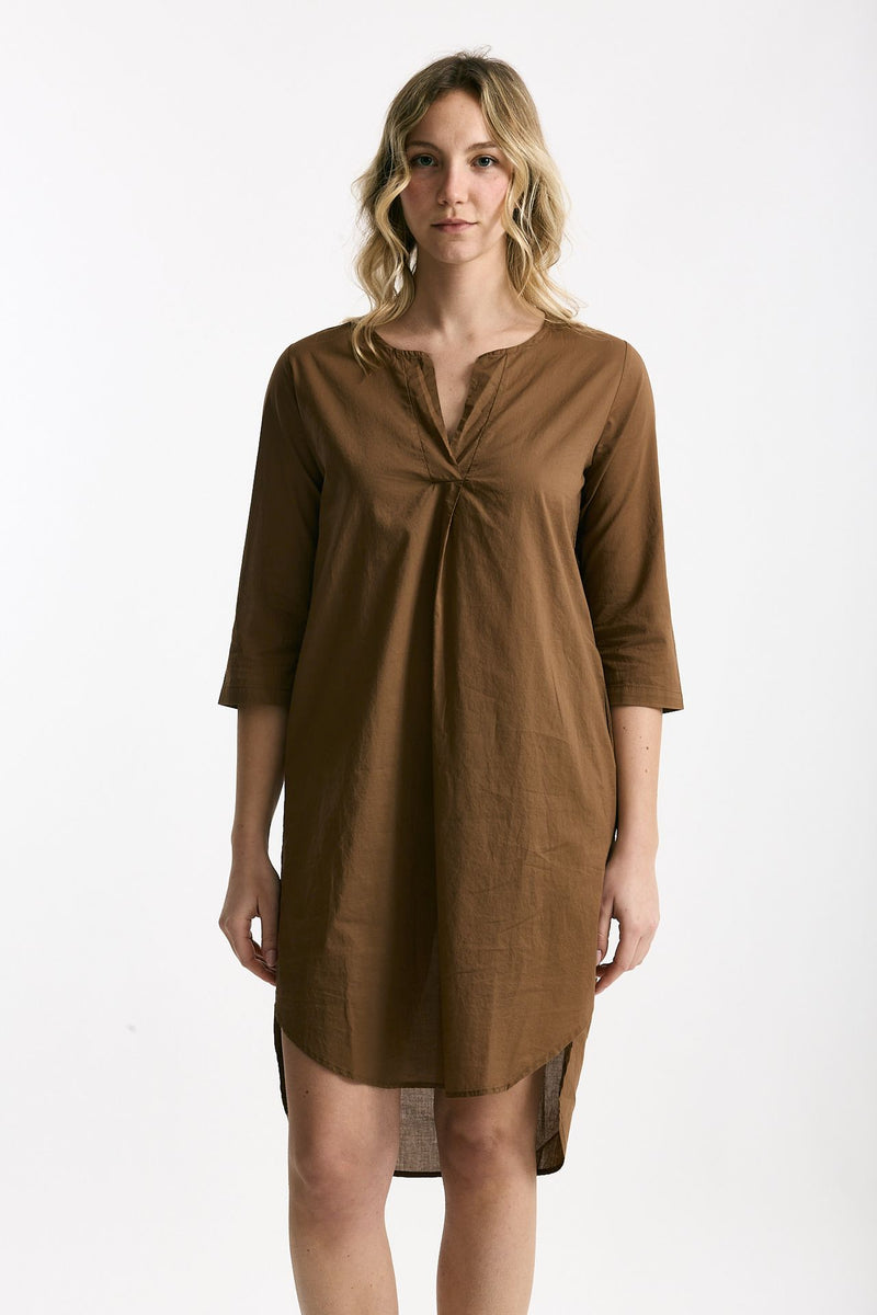 Abito in cotone terra scollato women Clouds - 1