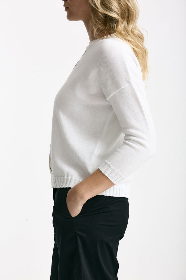 Maglia in cotone Fondo bianco women Clouds