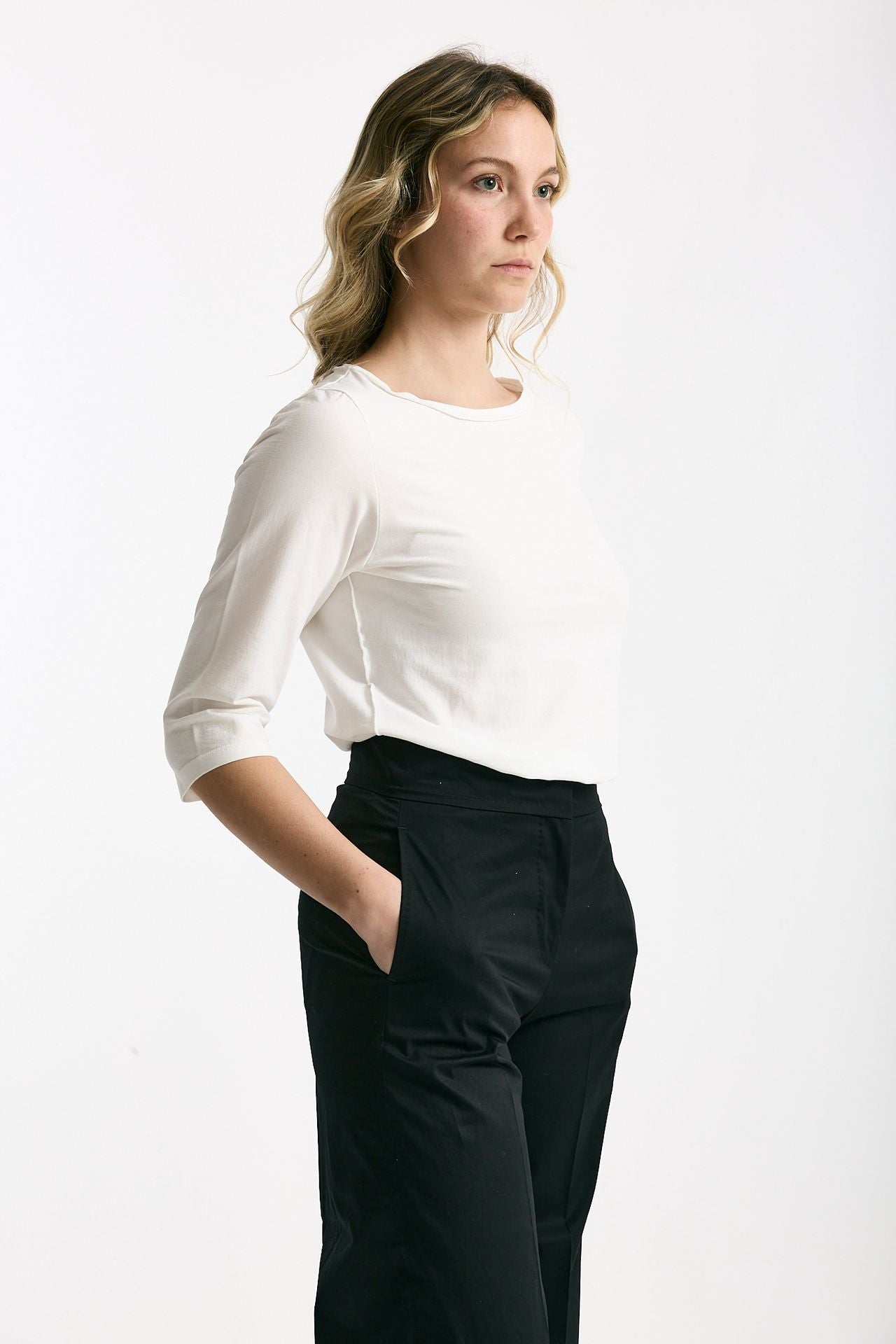 T-shirt slim bianco women Clouds - 4