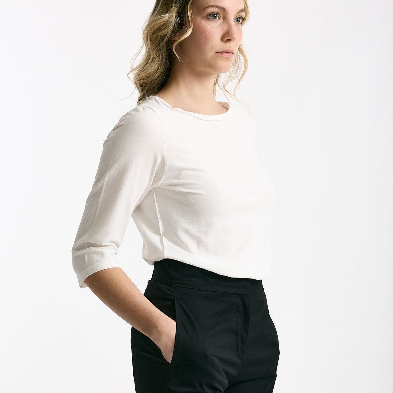 T-shirt slim bianco women Clouds - 6